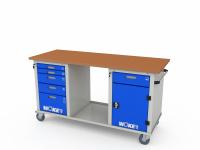 Верстак мобильный трехтумбовый WOKER PRO 3502.1800