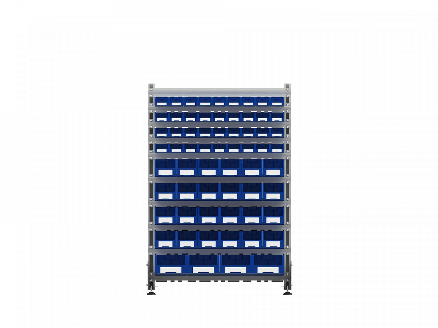 Стеллаж для пластиковых лотков SORTEX односторонний 1500x1000x450.05