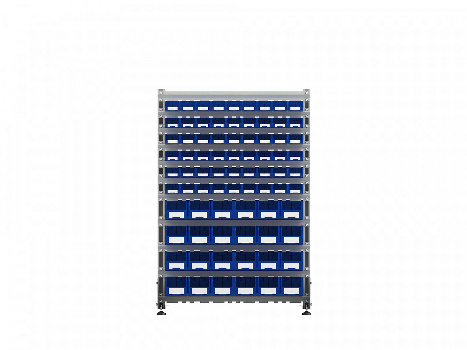 Стеллаж для пластиковых лотков SORTEX односторонний 1500x1000x450.04