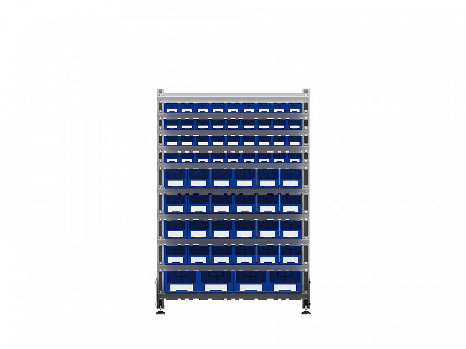 Стеллаж для пластиковых лотков SORTEX двухсторонний 1500x1000x800.05