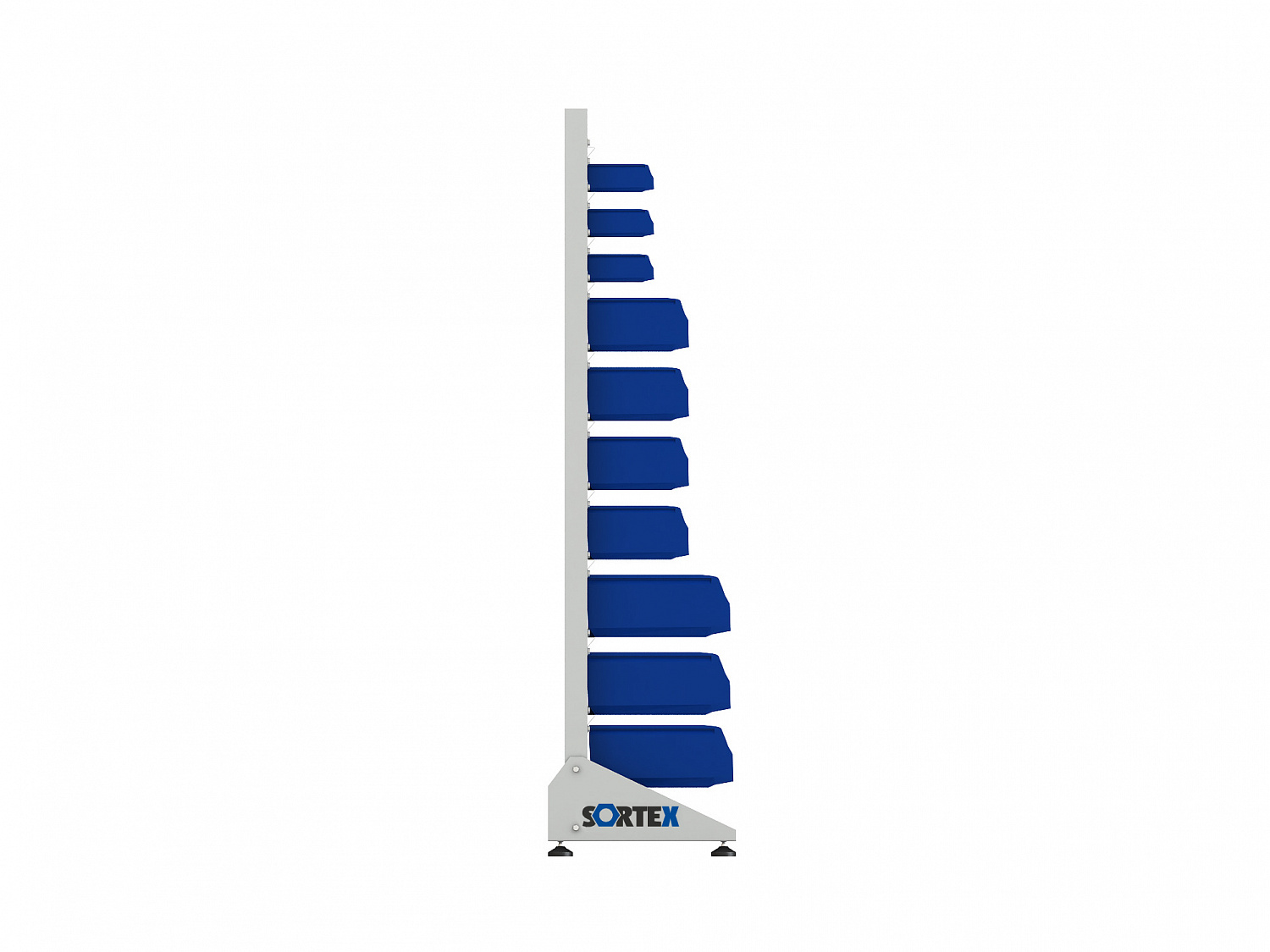 Стеллаж для пластиковых лотков SORTEX односторонний 1800x1000x450.05