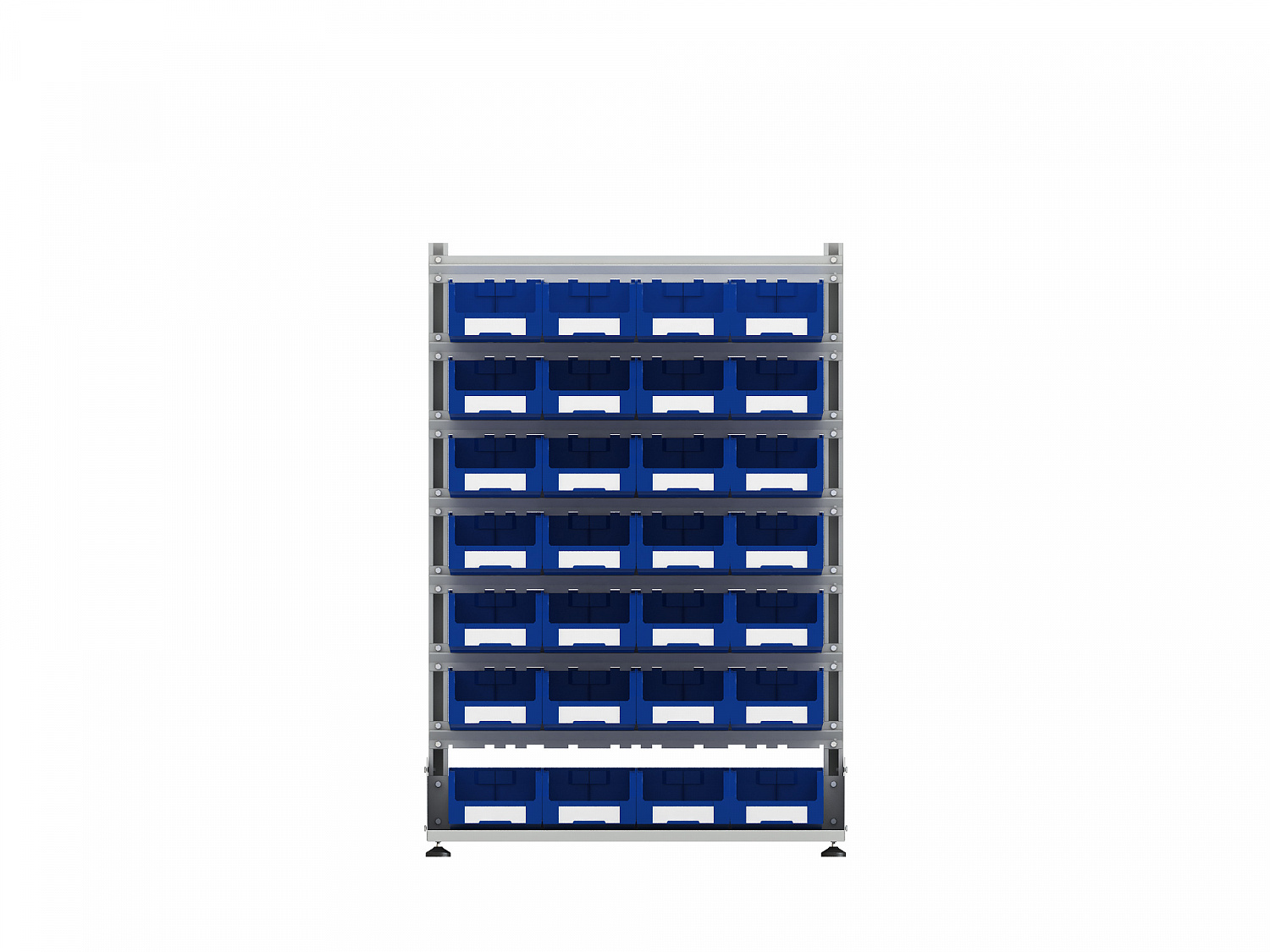 Стеллаж для пластиковых лотков SORTEX двухсторонний 1500x1000x800.03