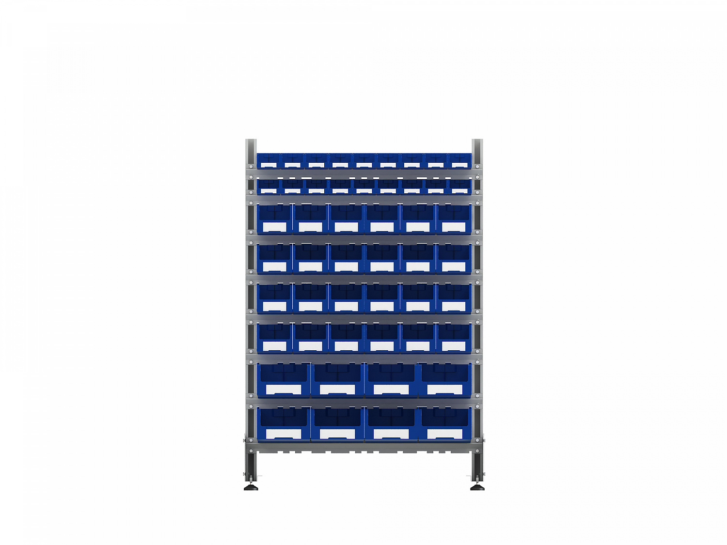 Стеллаж для пластиковых лотков SORTEX односторонний 1500x1000x450.06