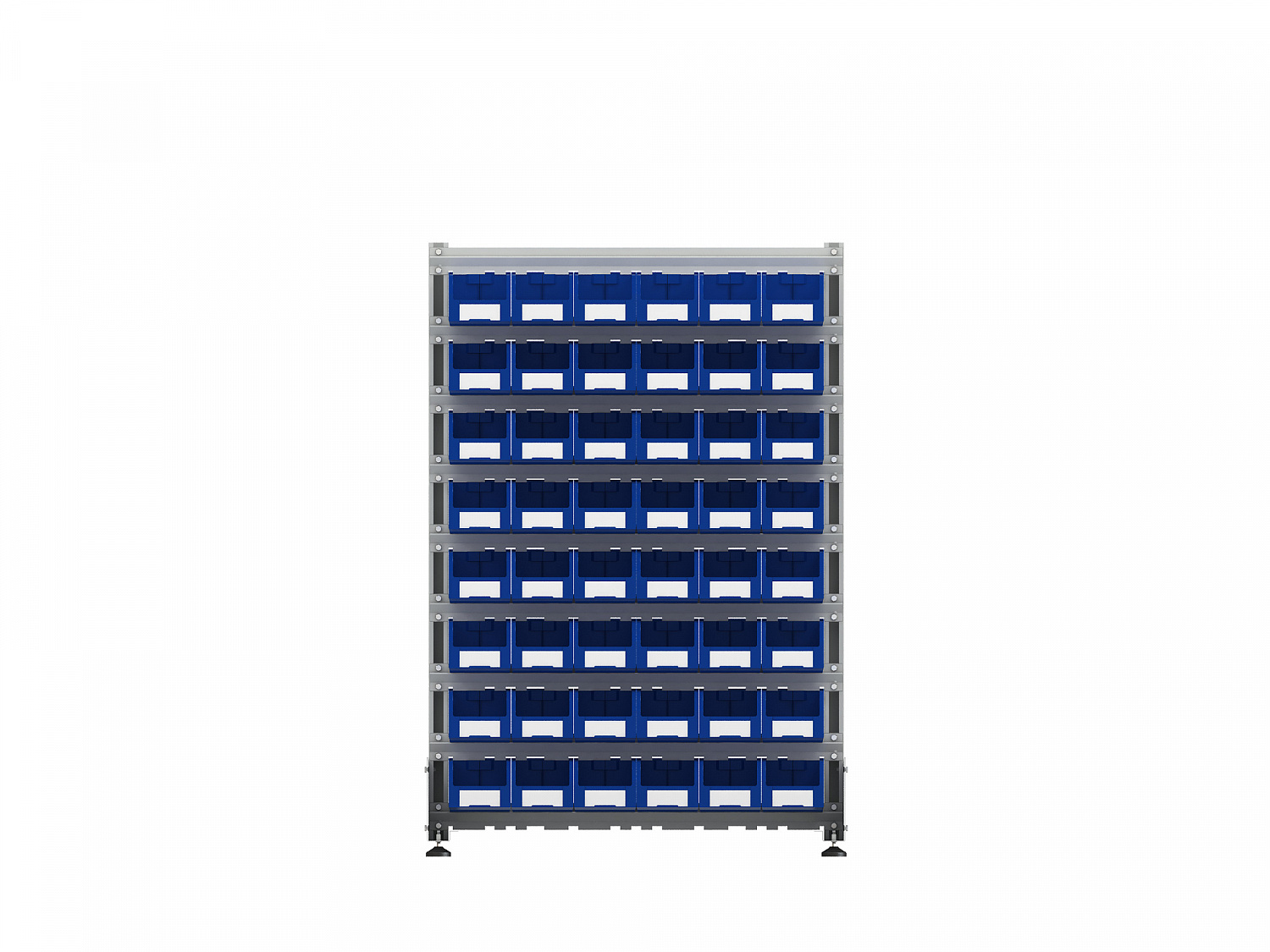 Стеллаж для пластиковых лотков SORTEX односторонний 1500x1000x450.02