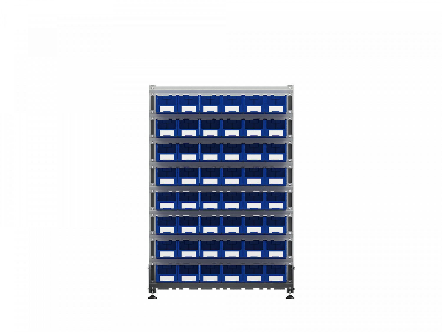 Стеллаж для пластиковых лотков SORTEX двухсторонний 1500x1000x800.02
