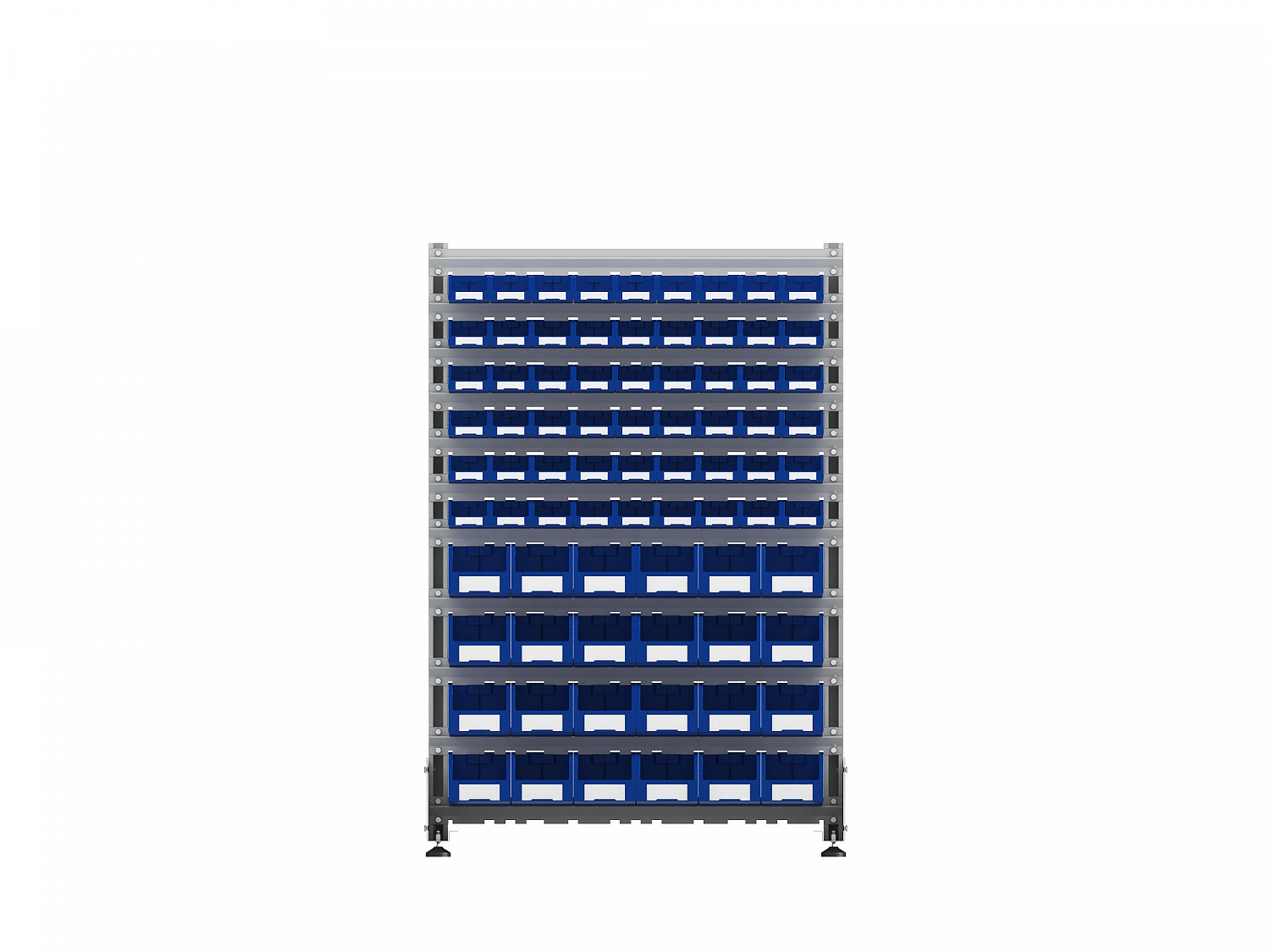 Стеллаж для пластиковых лотков SORTEX двухсторонний 1500x1000x800.04