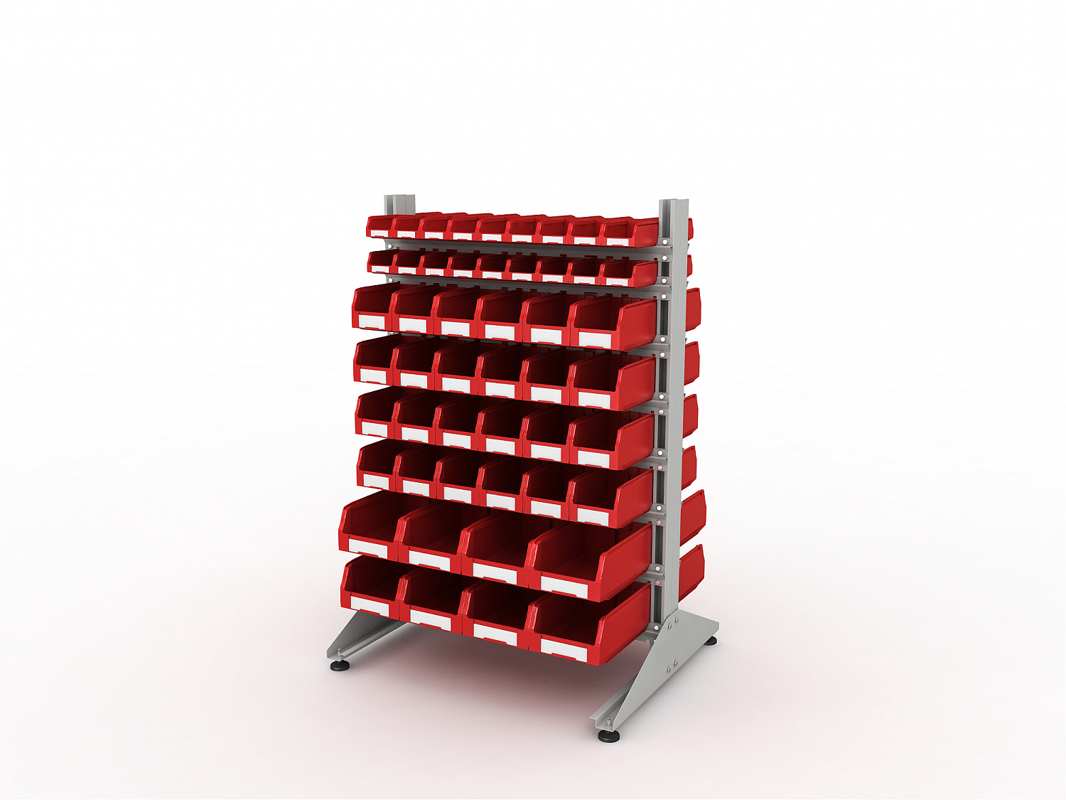 Стеллаж для пластиковых лотков SORTEX двухсторонний 1500x1000x800.06