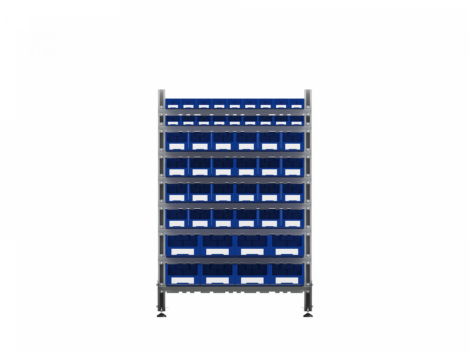 Стеллаж для пластиковых лотков SORTEX двухсторонний 1500x1000x800.06