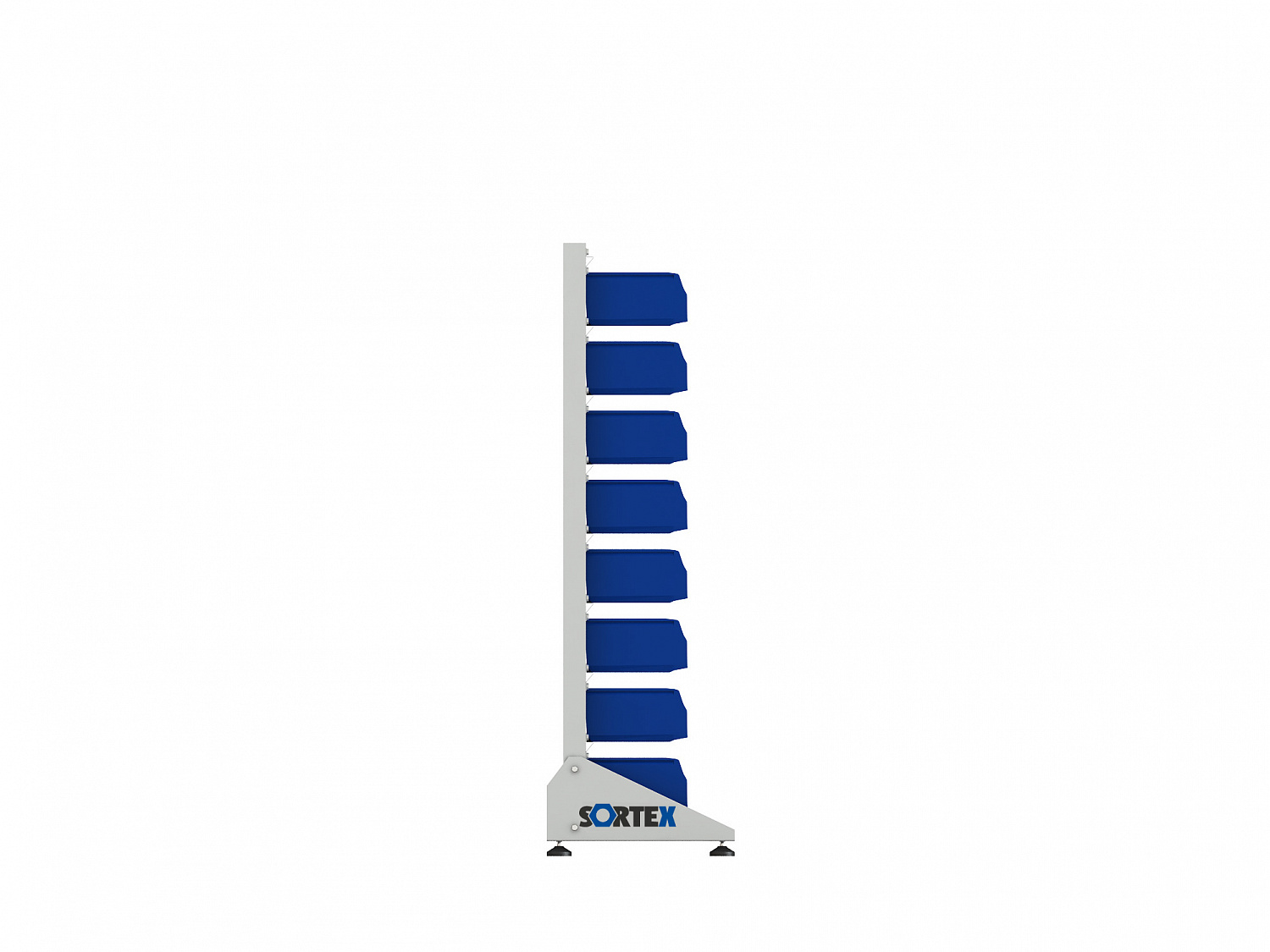 Стеллаж для пластиковых лотков SORTEX односторонний 1500x1000x450.02